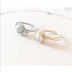 Howlite ring - comes in either silver or gold.